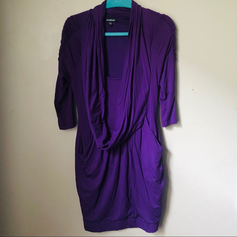 Bebe Size Small Womens Purple Shirt Dress